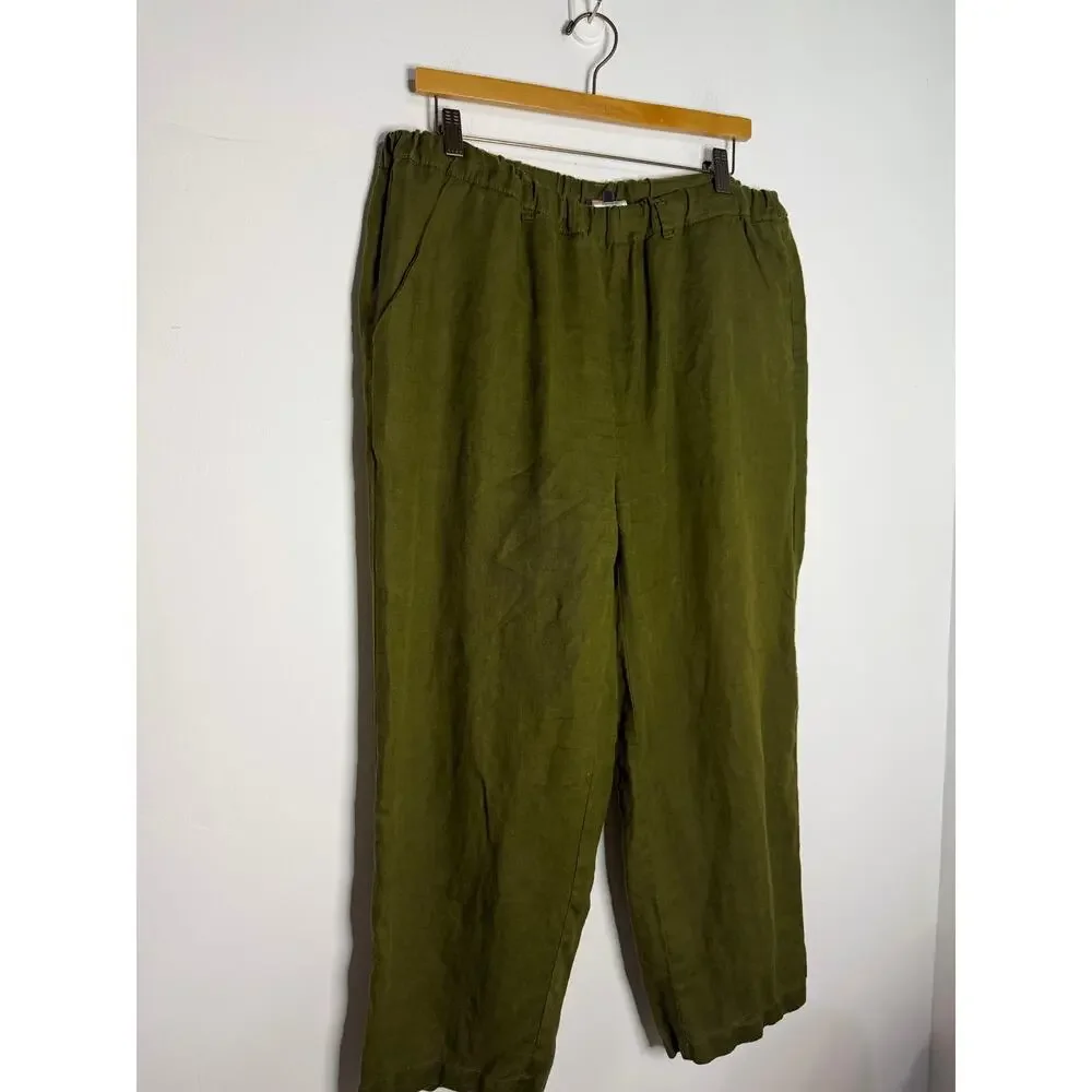 Quince 100% European Linen Tapered Ankle Pants Size Large